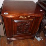 Mahogany fireside coal cupboard