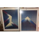 Two retro 1980s silkscreen prints by Phil GRIFFIN