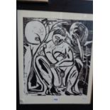 Trish WYLIE (20th c.) a linocut titled "Maternity" dated verso 1993