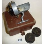 Hardy Bros. Altex No.2 Mark IIII reel in Hardy case, with two spare spools