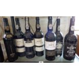 Bottles of Dow's vintage port x 7, 2001, 1998, Trademark x 2, Midnight Port, 1979 and 1983