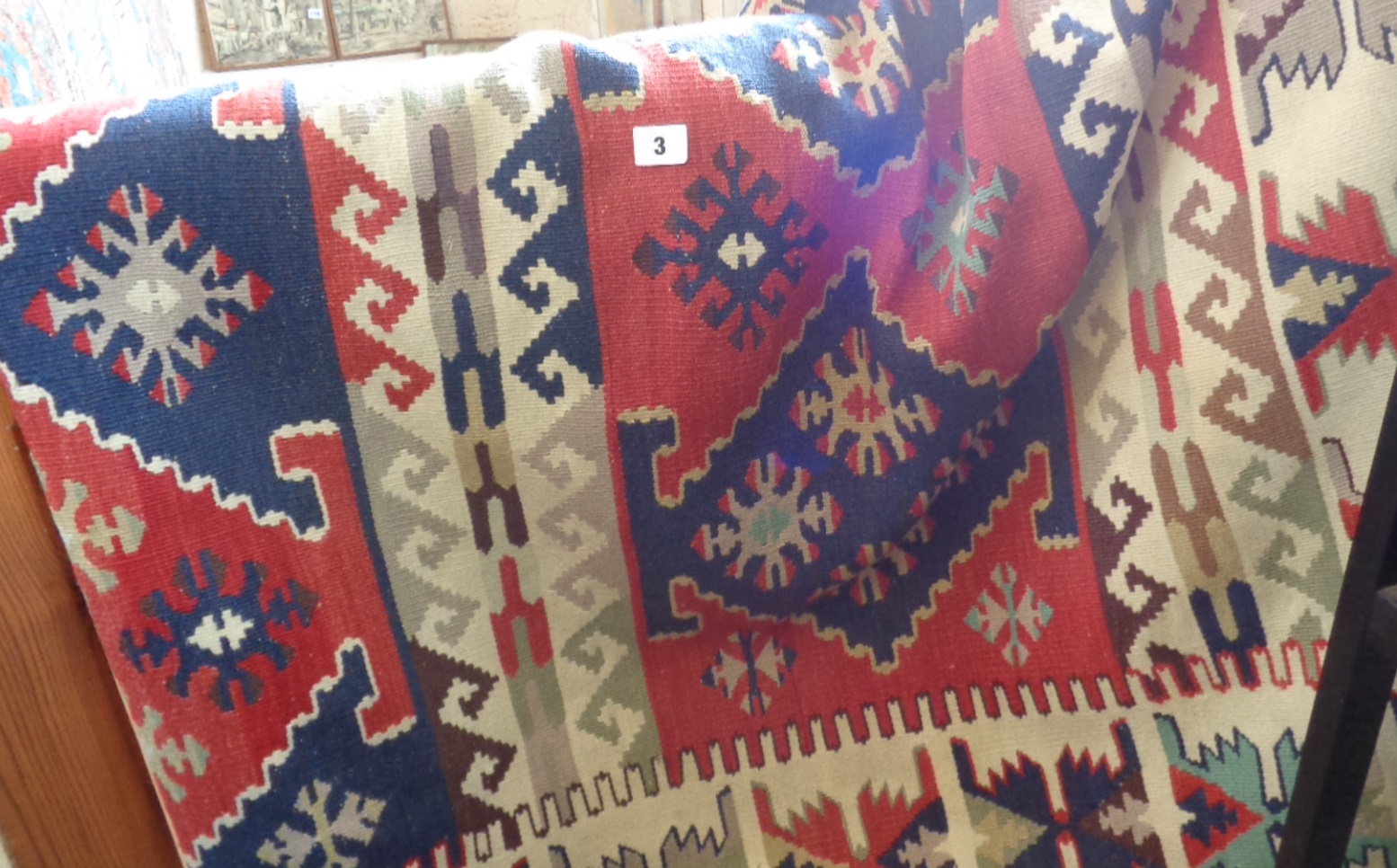 Contemporary Kelim carpet, approx 52" x 84"