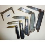 Old pen and pocket knives, possibly WW1 in date, Joseph Rodgers, John Watts (advertising handle),