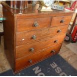 Early 19th c. mahogany chest of drawers (2 over 3) with bun handles