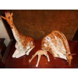 Lomonosov Russian porcelain giraffe family (3)