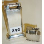 Dunhill silver plated table lighter and a Parker Beacon silver plated lighter