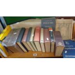 Shelf of books, including Debretts Peerage 1899, handbooks for Triumph Mayflower, Morris Minor and