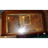 Victorian overmantle mirror with inlaid border