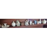 Shelf of china ornaments, inc. Wedgwood