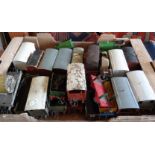 Meccano Hornby "O" gauge box of carriages, rolling stock, engine etc.