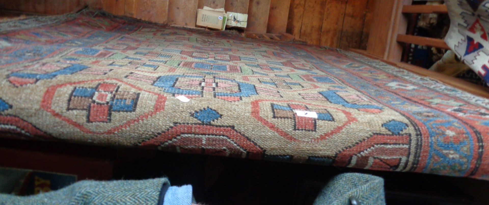 Antique Caucasian rug, approx 52" x 100" - Image 3 of 5