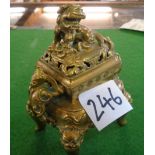 Chinese gilt bronze Koro censer