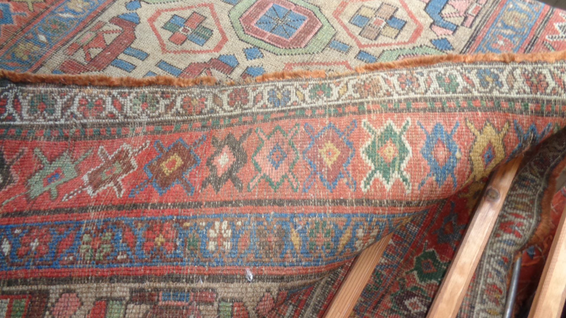 Antique Caucasian rug, approx 52" x 100" - Image 4 of 5