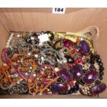 Box containing contemporary costume jewellery
