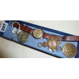 WW1 medal trio marked as 1830 PTE. W.BRITTIAN R.A.M.C. Together with a 9ct gold Garrard presentation