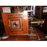 Victorian magic lantern (converted) with wooden case