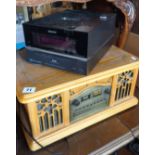 Sony DAB radio and a wooden cased Hifi unit