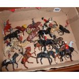 20 model lead mounted soldiers, Britains and others