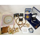 Collection of vintage jewellery, some designer, inc. goldtone articulated snake necklace and