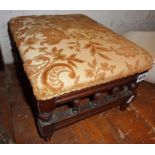 Galleried mahogany foot stool