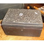 Tramp Art carved wooden box