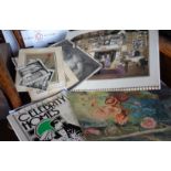 Box containing sketches, drawings, old engravings, calendars, etc.