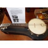 8 string Mandolin Banjo, c. 1920 formerly the property of Harry Tate (1872-1940), music hall star