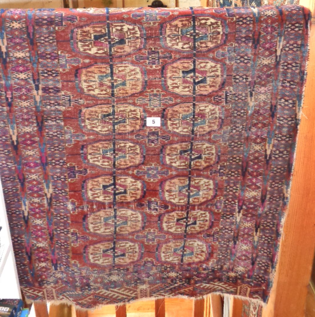 Antique silk and wool Oriental rug fragment, approx 40" x 28"