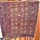 Antique silk and wool Oriental rug fragment, approx 40" x 28"