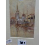 Small watercolour of steam tug boats in Bristol Harbour, c. 1930