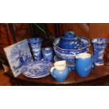 Quantity of blue and white china, inc. Cauldon and Spode