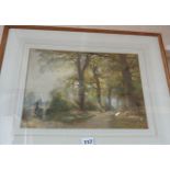 Watercolour of a woodland path by A. MCDONALD