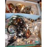 Large collection of vintage costume jewellery and bangles