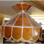 Tiffany-style amber glass ceiling light shade