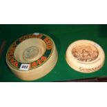 Advertising ashtrays - an Ashstead pottery "Guinness is good for you" and a Watney Combe Reid 1898