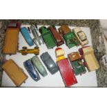 Dinky diecast vehicles inc. early yellow racing car and French Dinky 23d Auto Union racing car,