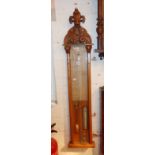 Admiral Fitzroy's Barometer with a carved pediment, brass slide indicators, original backpaper,