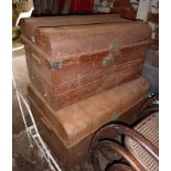 Two Victorian tin trunks