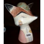 Rare Beswick Winking Fox money box, no. 1761 - approx 8" tall, 1954-1971