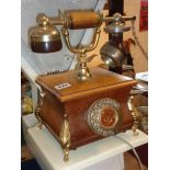 Reproduction wood cased "cradle" telephone