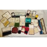 Collection of vintage and antique ring and other jewellery boxes/cases