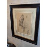 Pencil studies of a country woman and a stile by Boogard