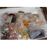 Box of vintage costume jewellery