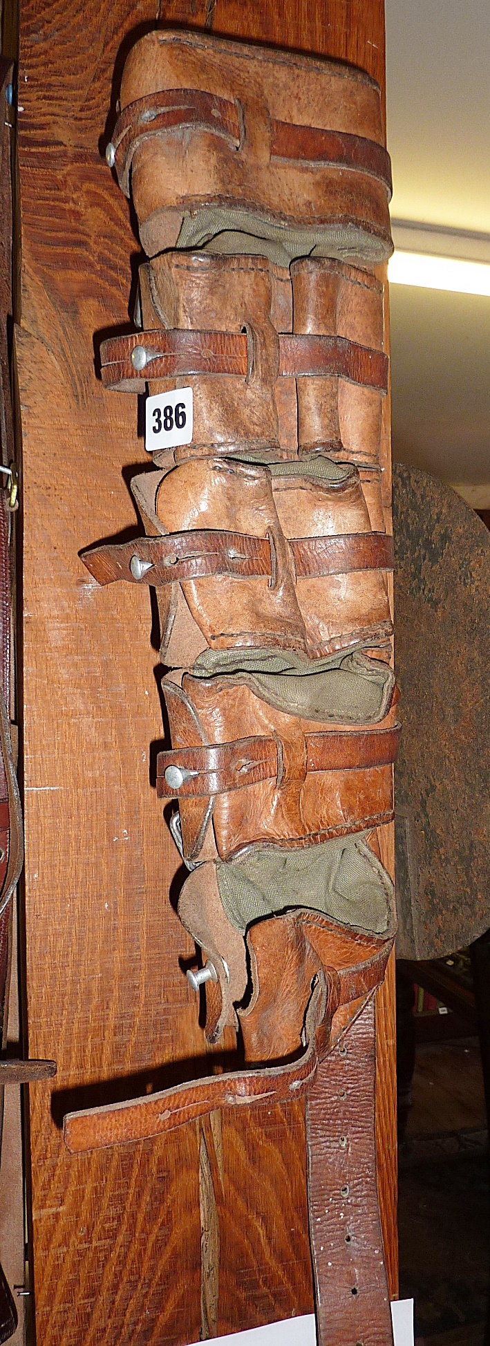 WW2 Swedish Mauser Leather 5 pouch ammo cartridge belt bandolier