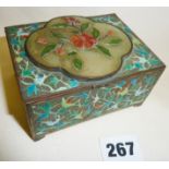 Chinese enamelled and hardstone box