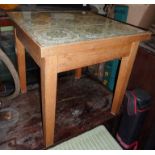 1960s tile top coffee table