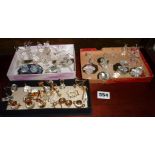 Large collection of miniature crystal ornaments, figures of animals, household items etc, some