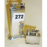Dunhill silver plated table lighter and a Parker Beacon silver plated lighter