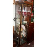 Modern Italian glazed tall narrow display cabinet