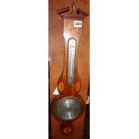 Reproduction inlaid walnut banjo barometer